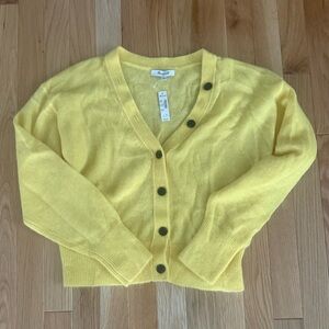 NWT! Madewell Yellow V-Neck Cardigan
